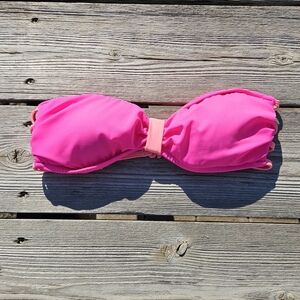 Victoria's Secret PINK Strapless Bandeau Bikini Top 2014 Strappy Back Sz XS